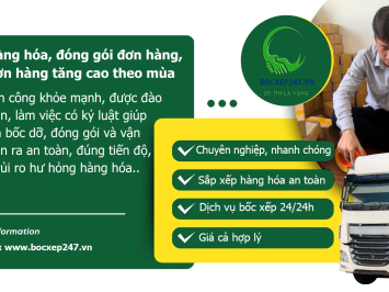 Bốc dỡ hàng hóa, đóng gói đơn hàng, xử lý đơn hàng tăng cao theo mùa
