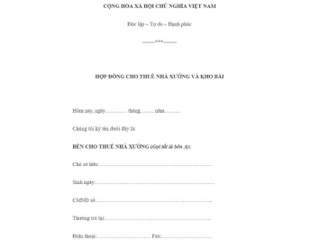 Mẫu hợp đồng mượn kho chứa hàng cập nhật mới nhất